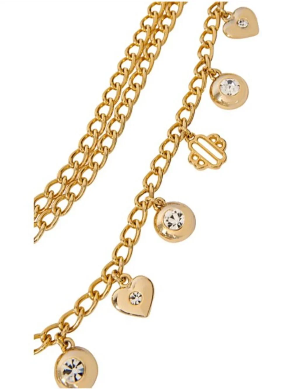 NWT Maje Crystal Charm Belt Gold Chain